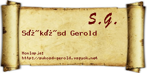 Sükösd Gerold névjegykártya